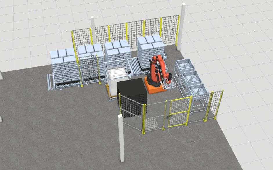Célula robótica industrial integrada pela Dommify